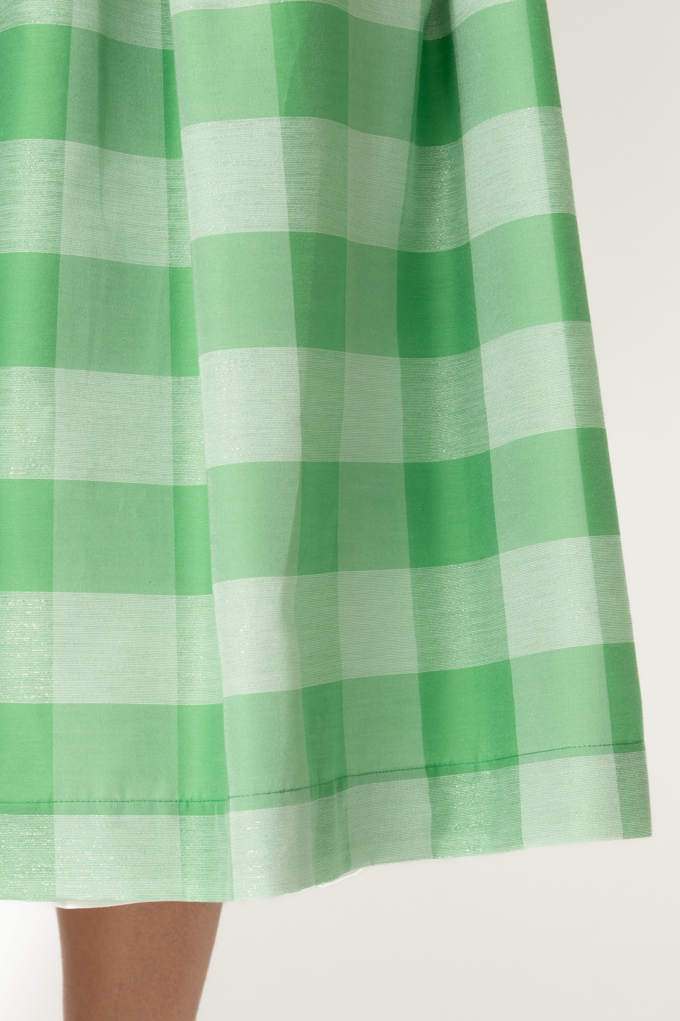 Rochie Midi in Carouri Mari, Verde