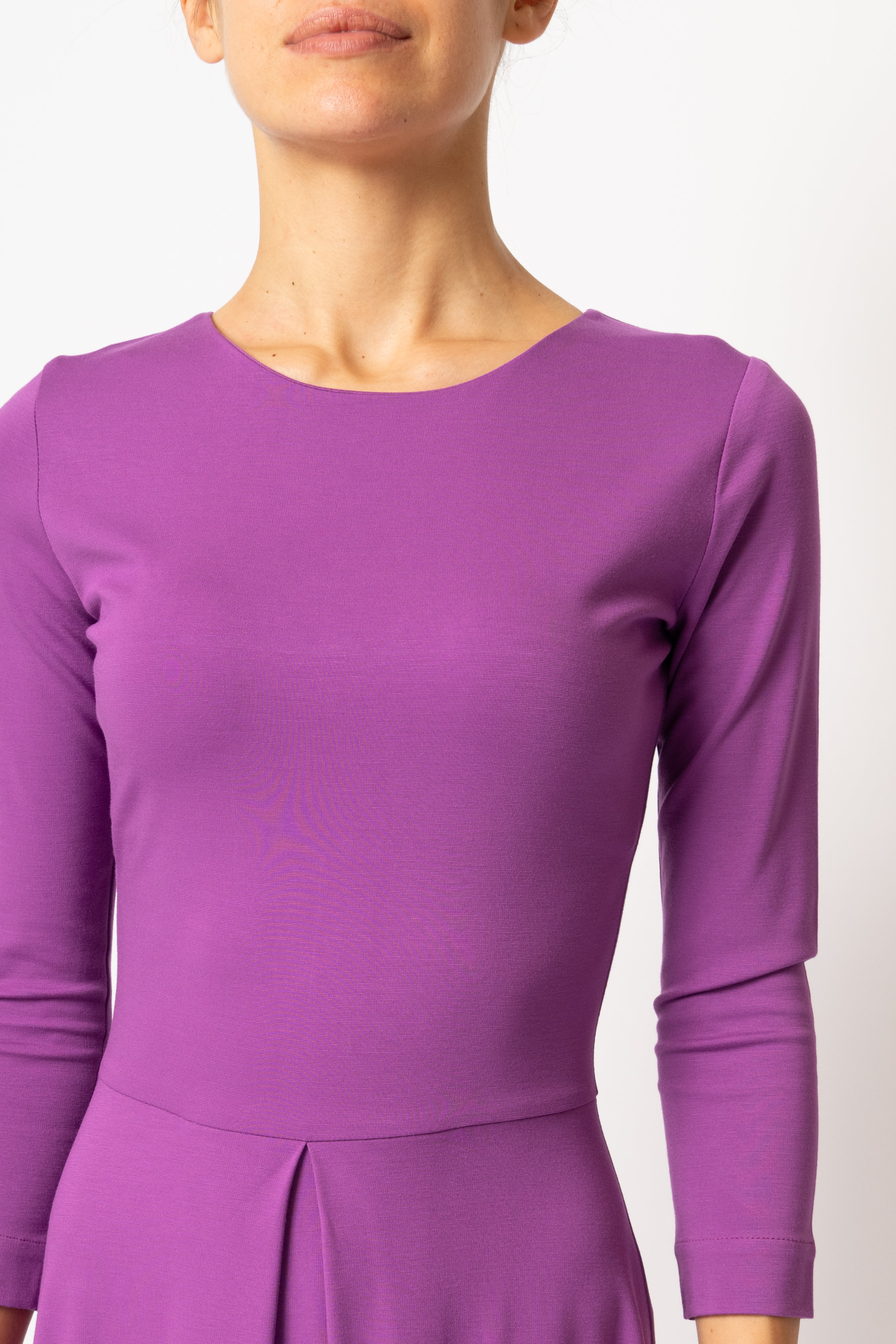 Purple jersey midi dress
