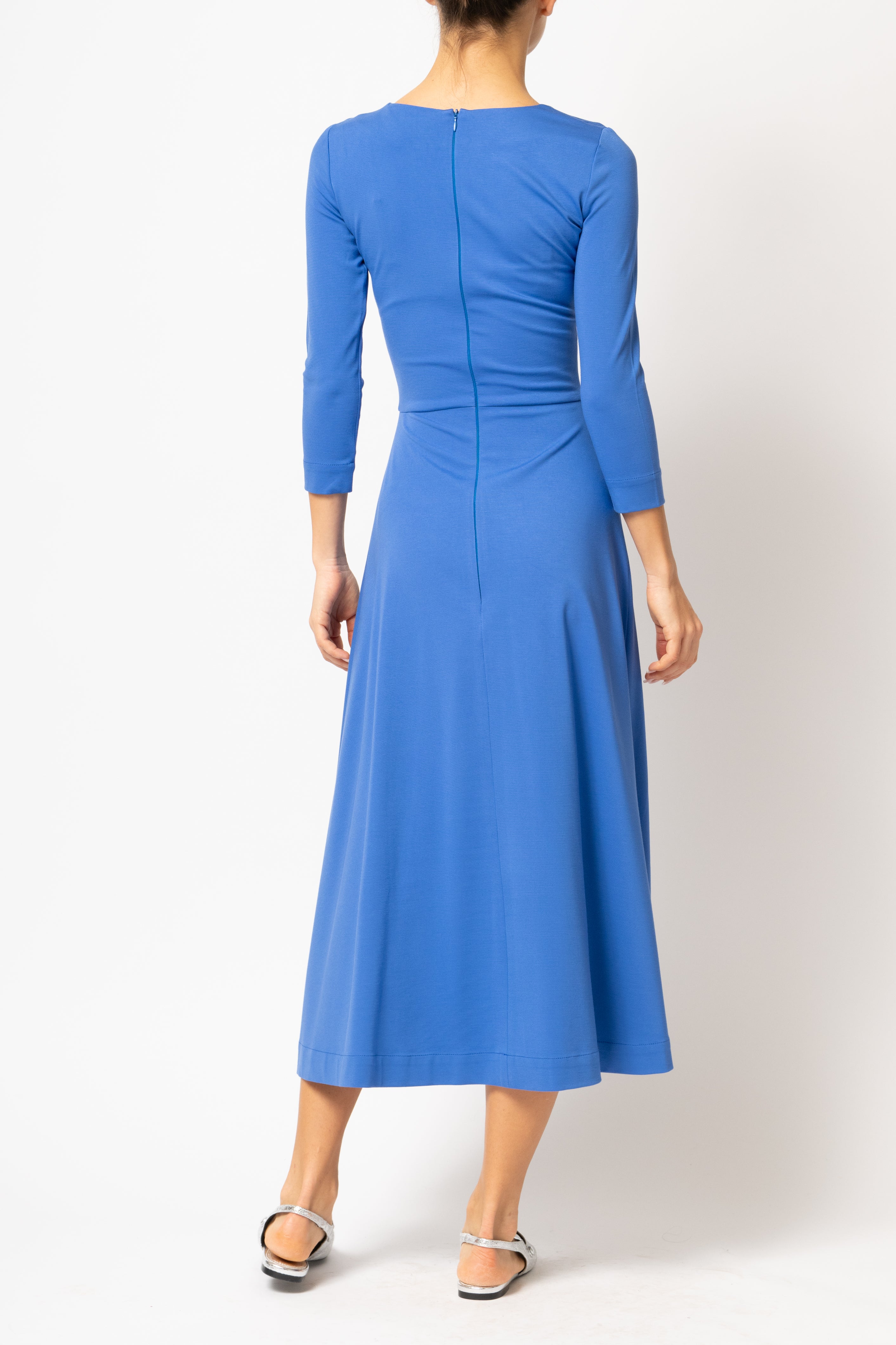 Rochie Midi, din Jerse de Viscoza, Bleu