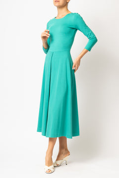 Rochie Midi, din Jerse de Viscoza, Verde
