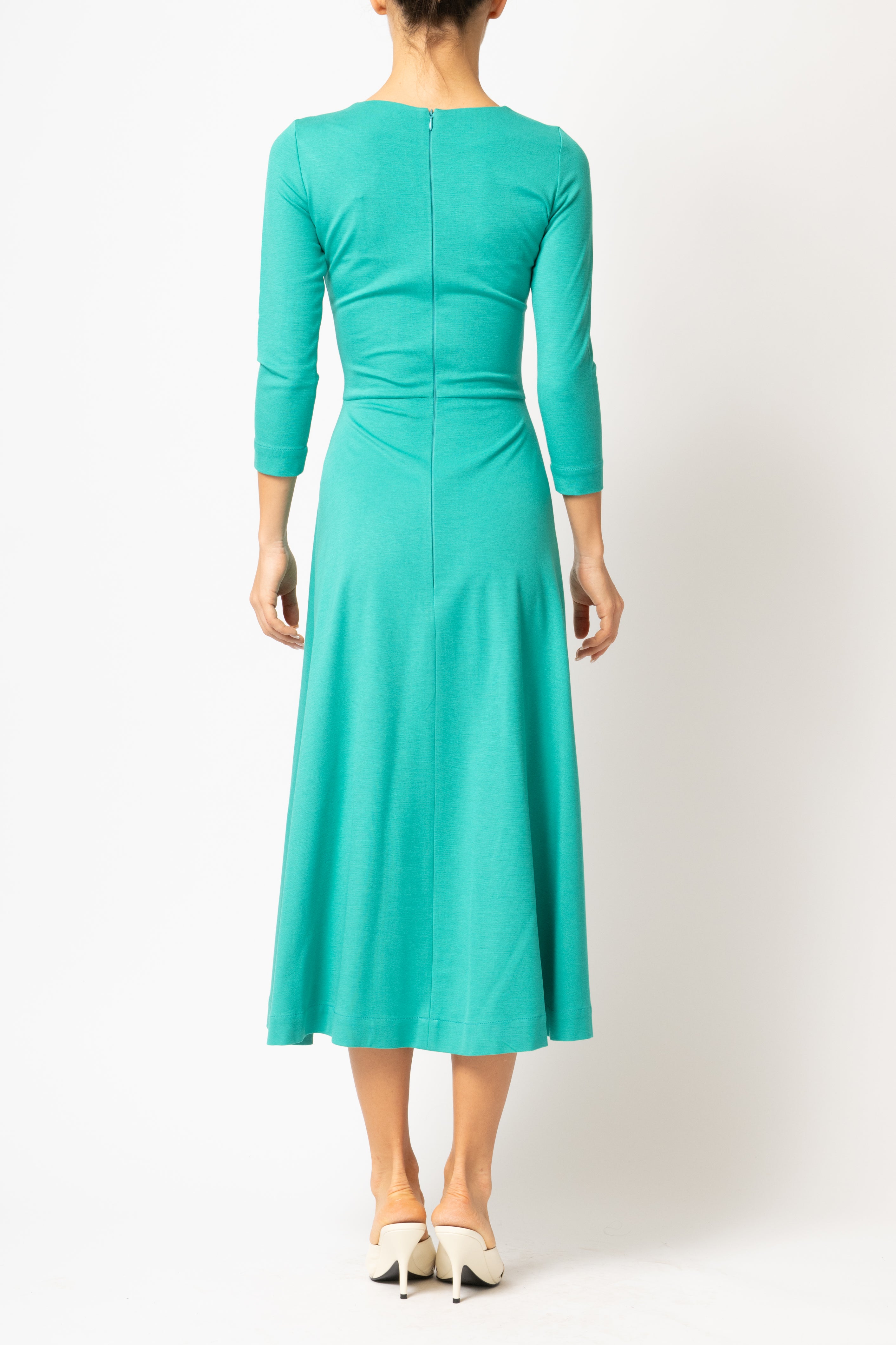 Green jersey midi dress