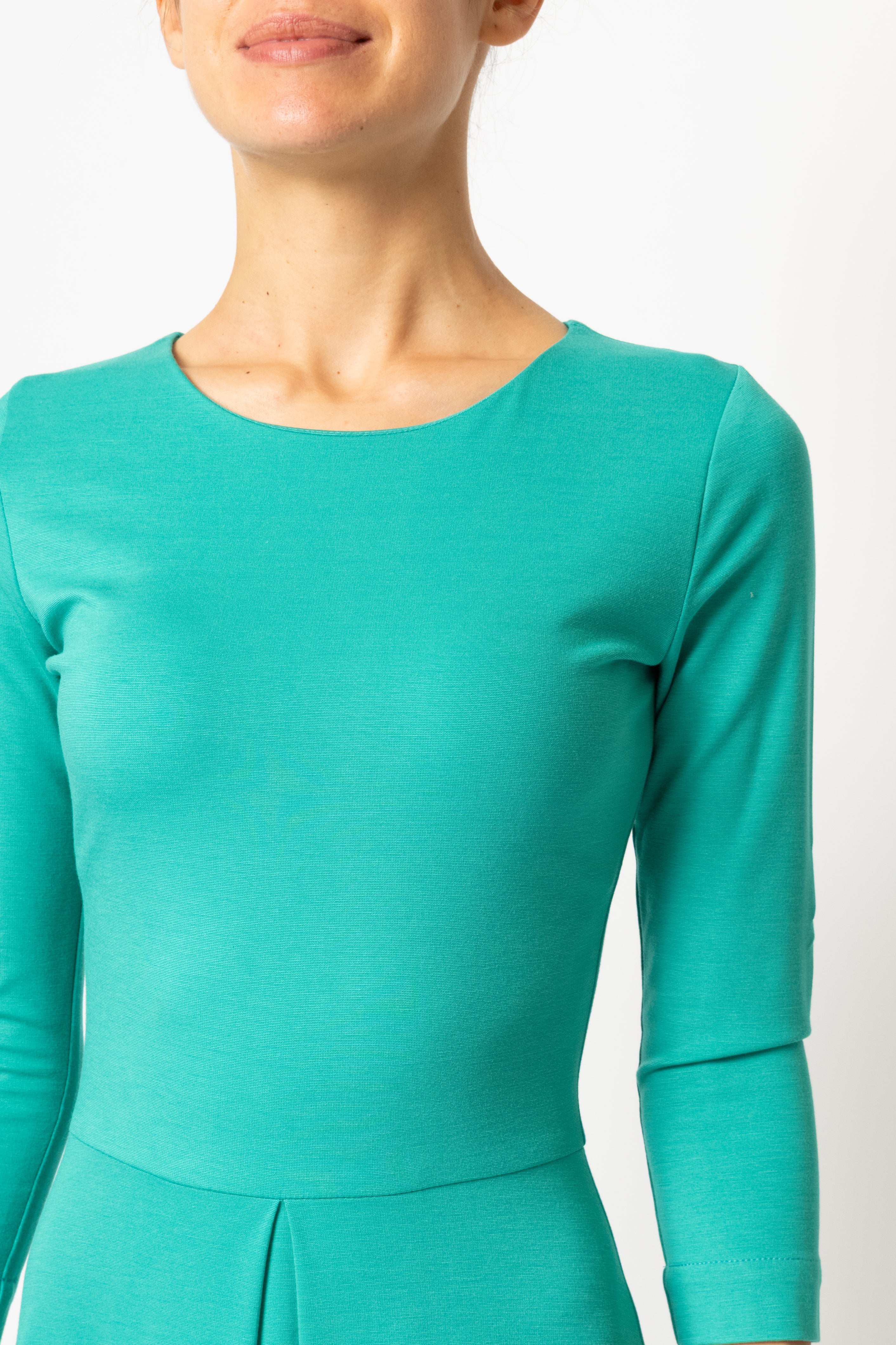 Green jersey midi dress