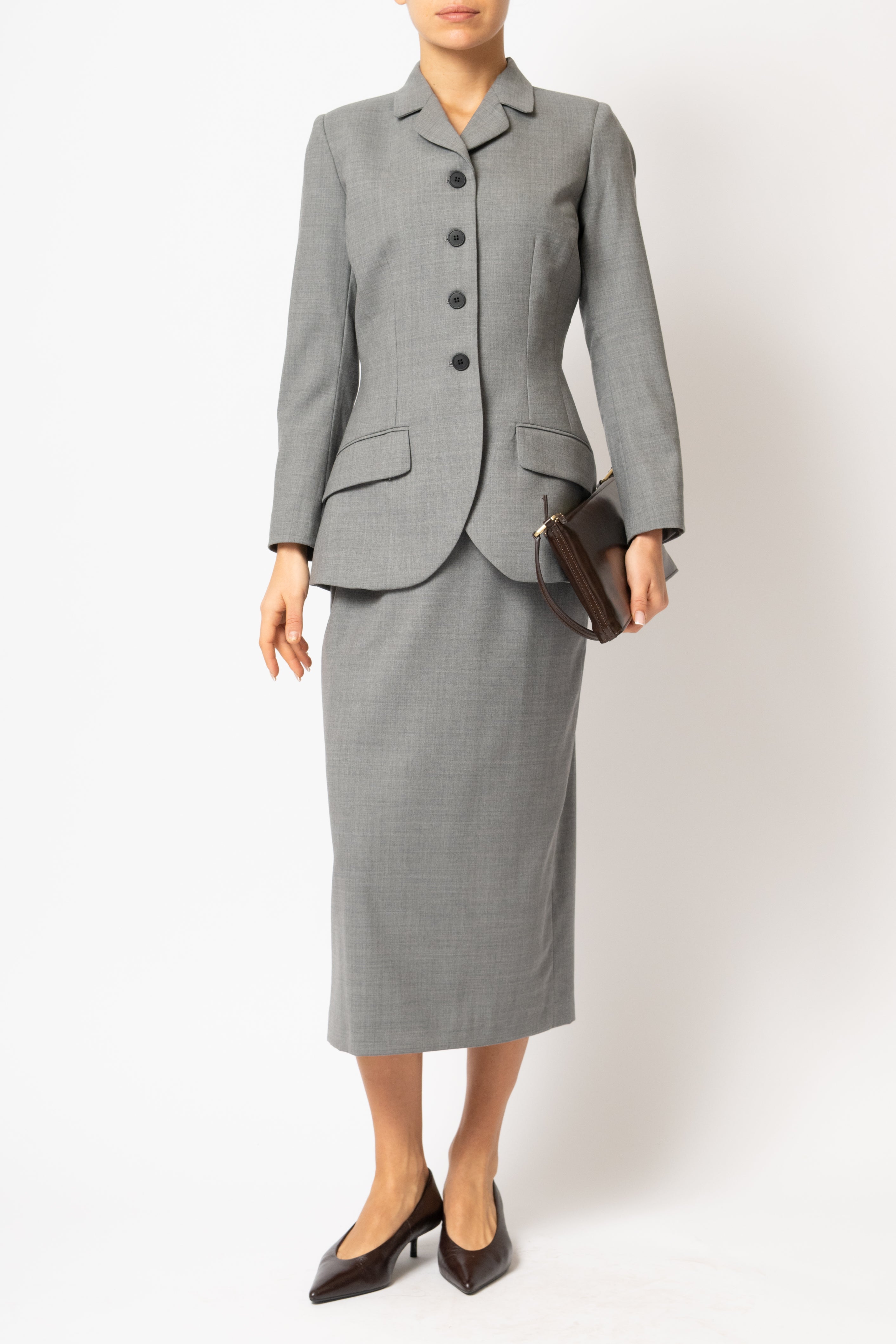 Sacou Cambrat din Lana, Gri