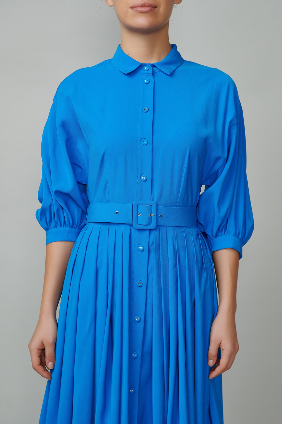 Blue shirt dress