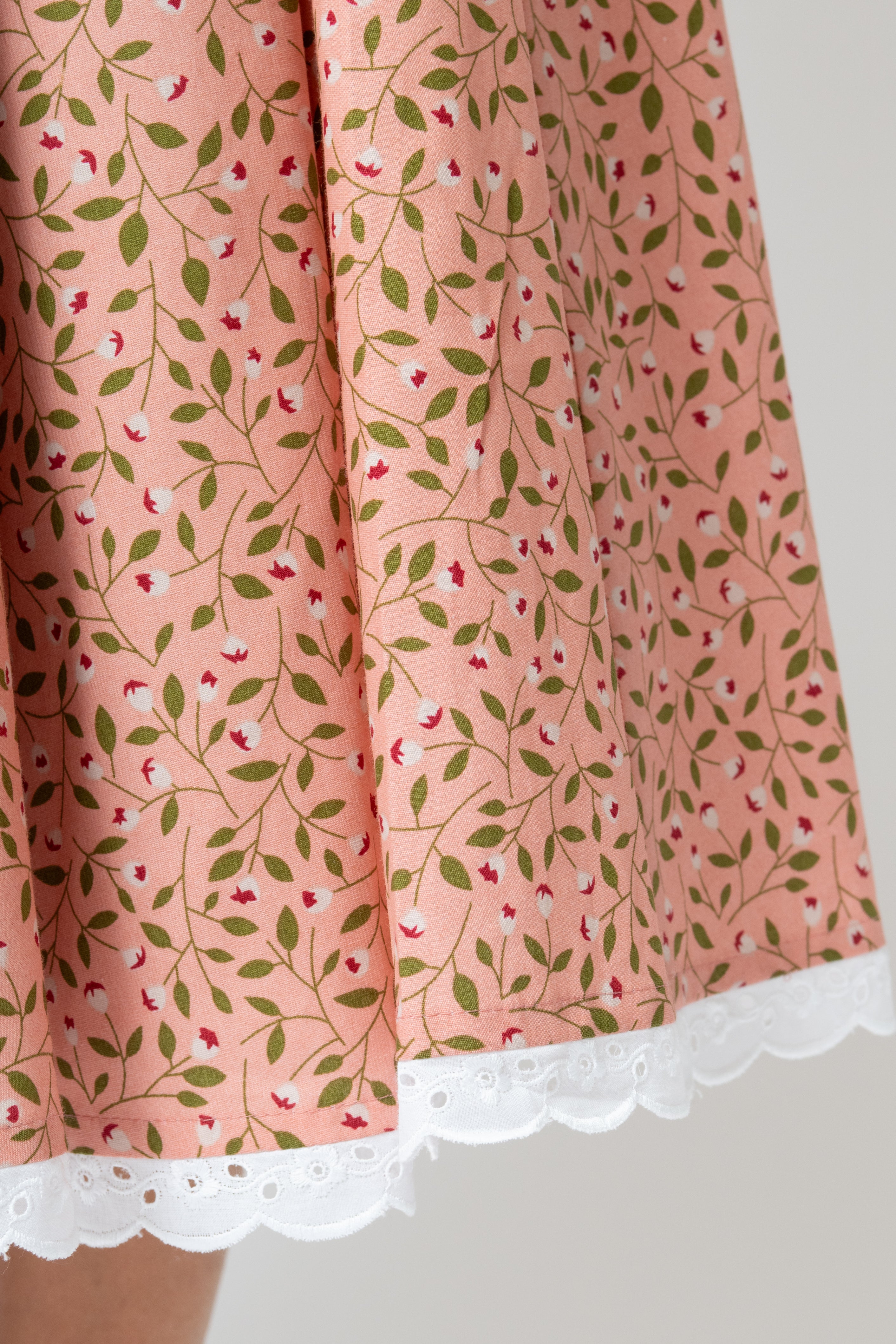 Rochie Camasa Midi cu Guler in V, din Bumbac Roz Somon