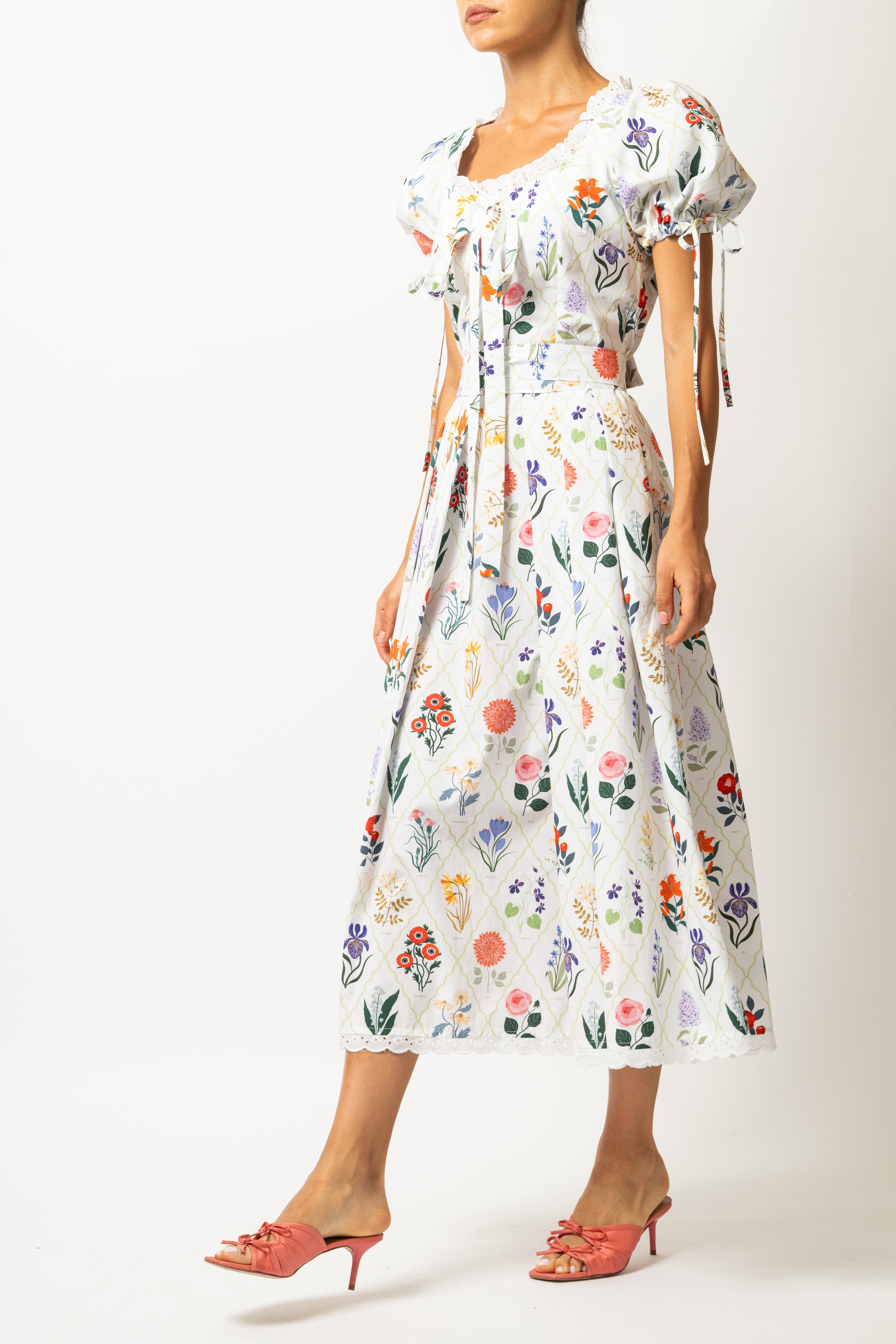 Rochie Midi din Bumbac cu Imprimeu ”Ierbar” de Madalina Andronic