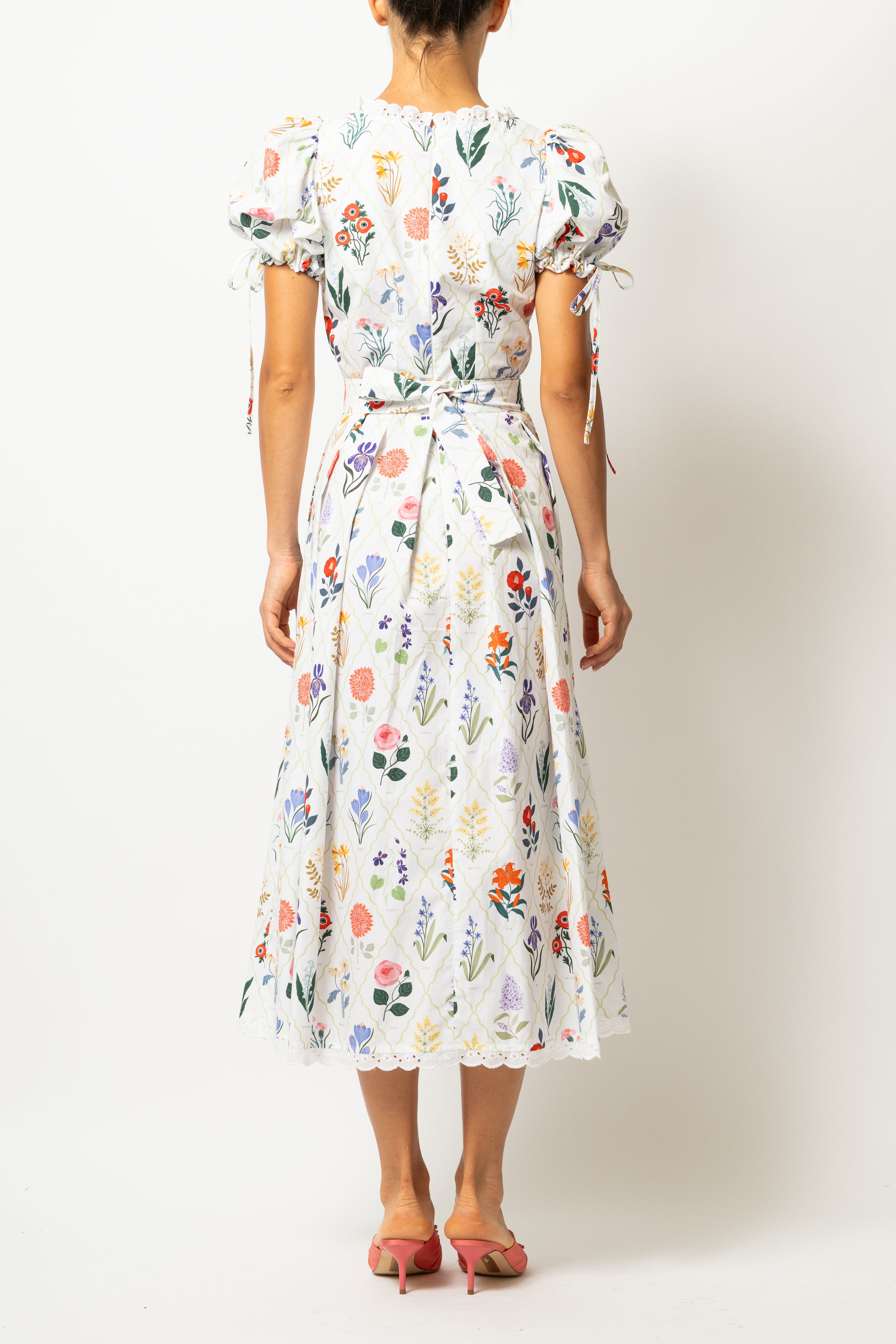 Rochie Midi din Bumbac cu Imprimeu ”Ierbar” de Madalina Andronic
