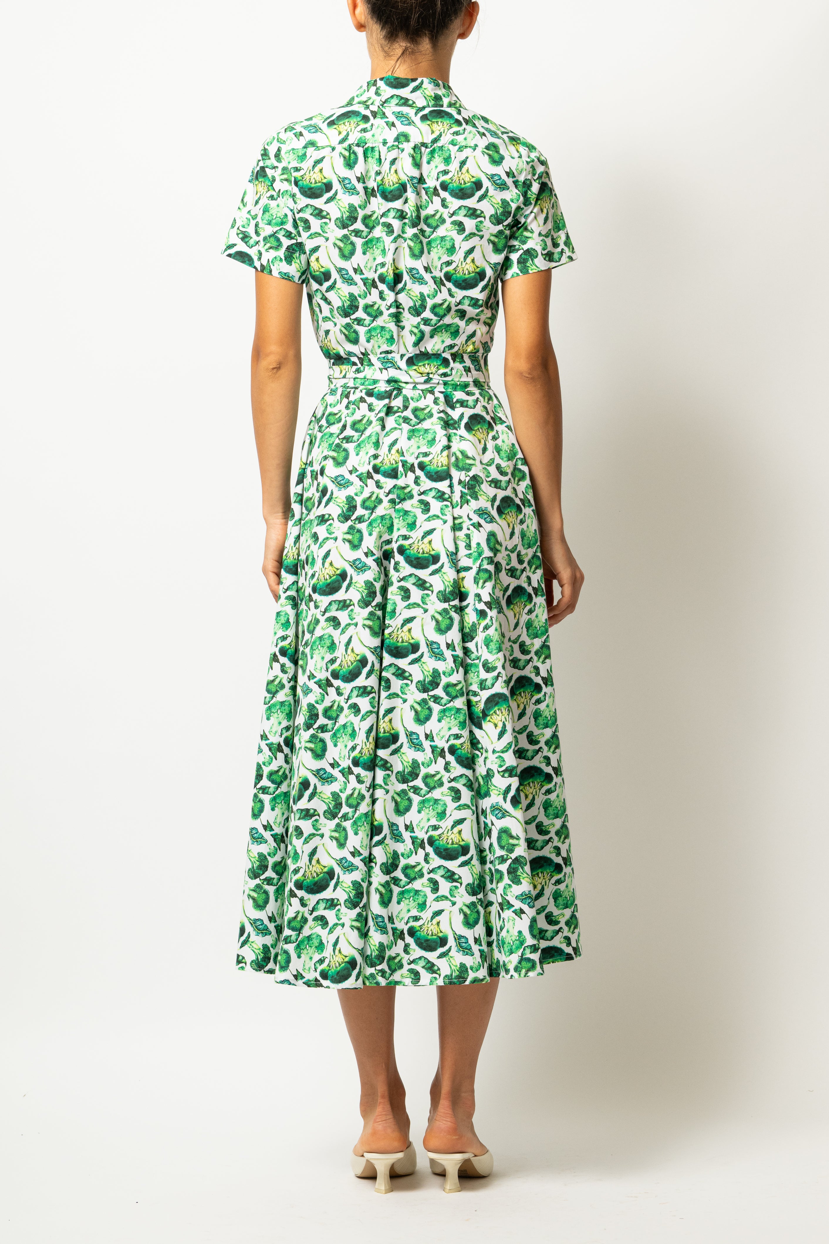 Rochie Camasa Midi cu Imprimeu Broccoli
