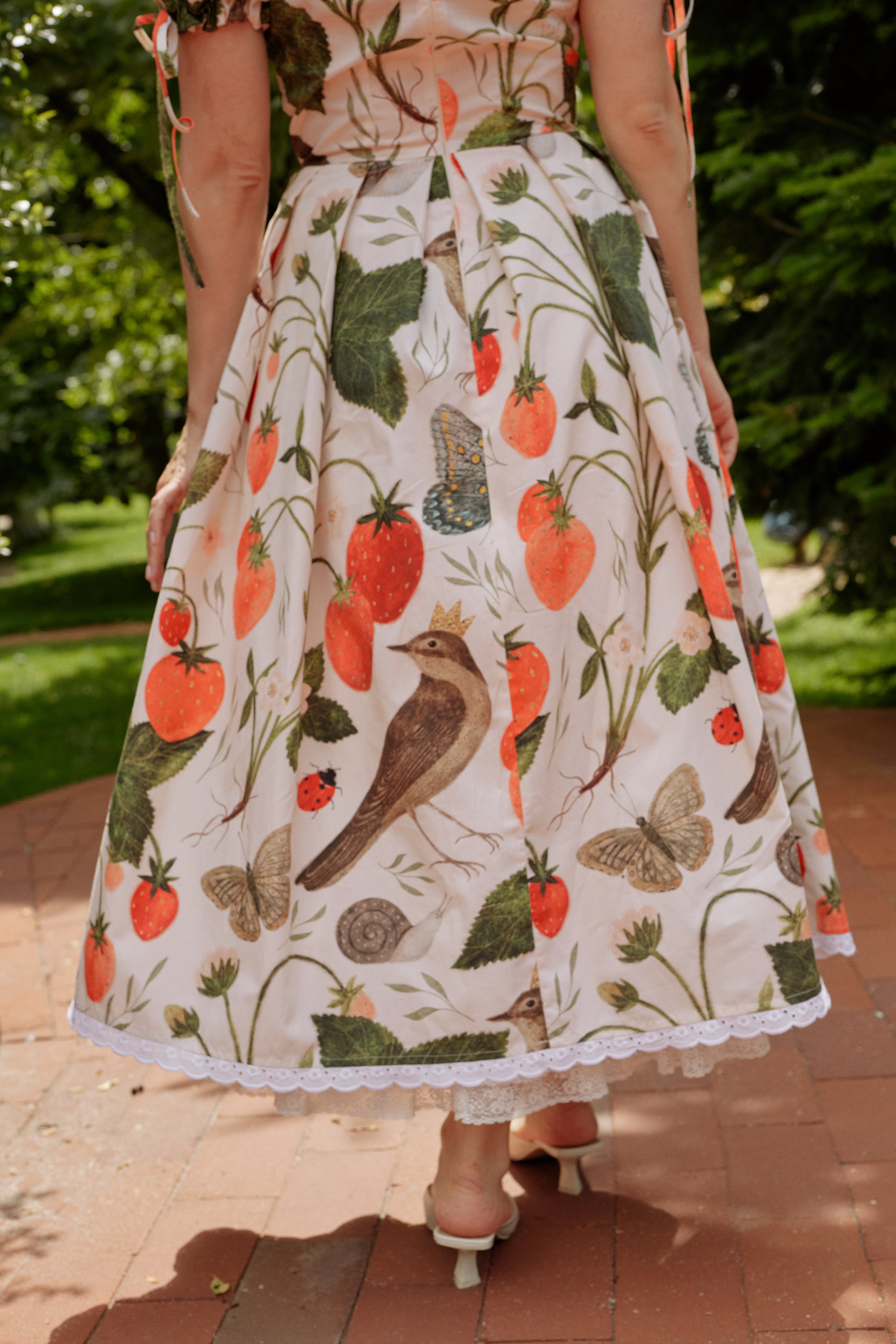 Midi Dress with Provence Print in Cotton “Madalina Andronic X Milla Milla”, Purple