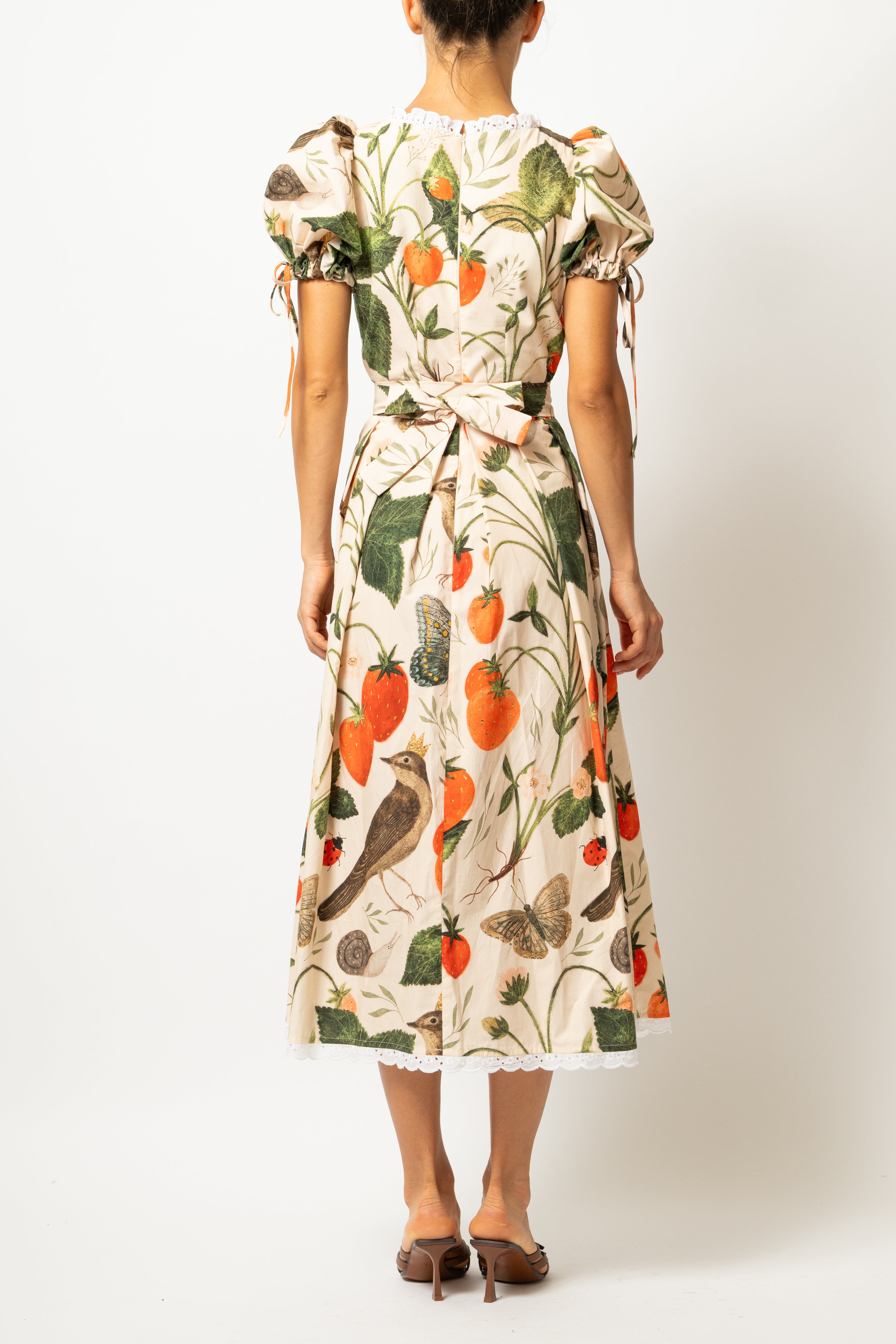 Midi Dress with Provence Print in Cotton “Madalina Andronic X Milla Milla”, Purple