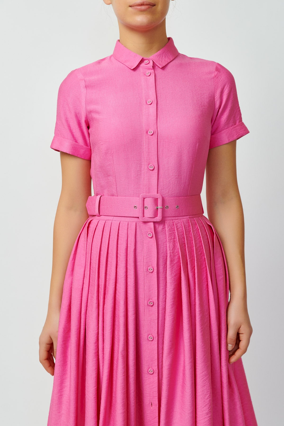 Pink shirt dress
