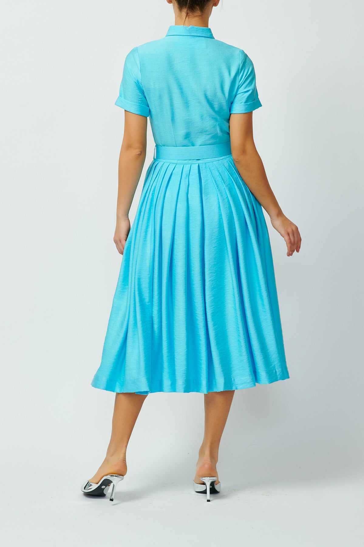 Rochie Camasa Midi din Viscoza, Aqua
