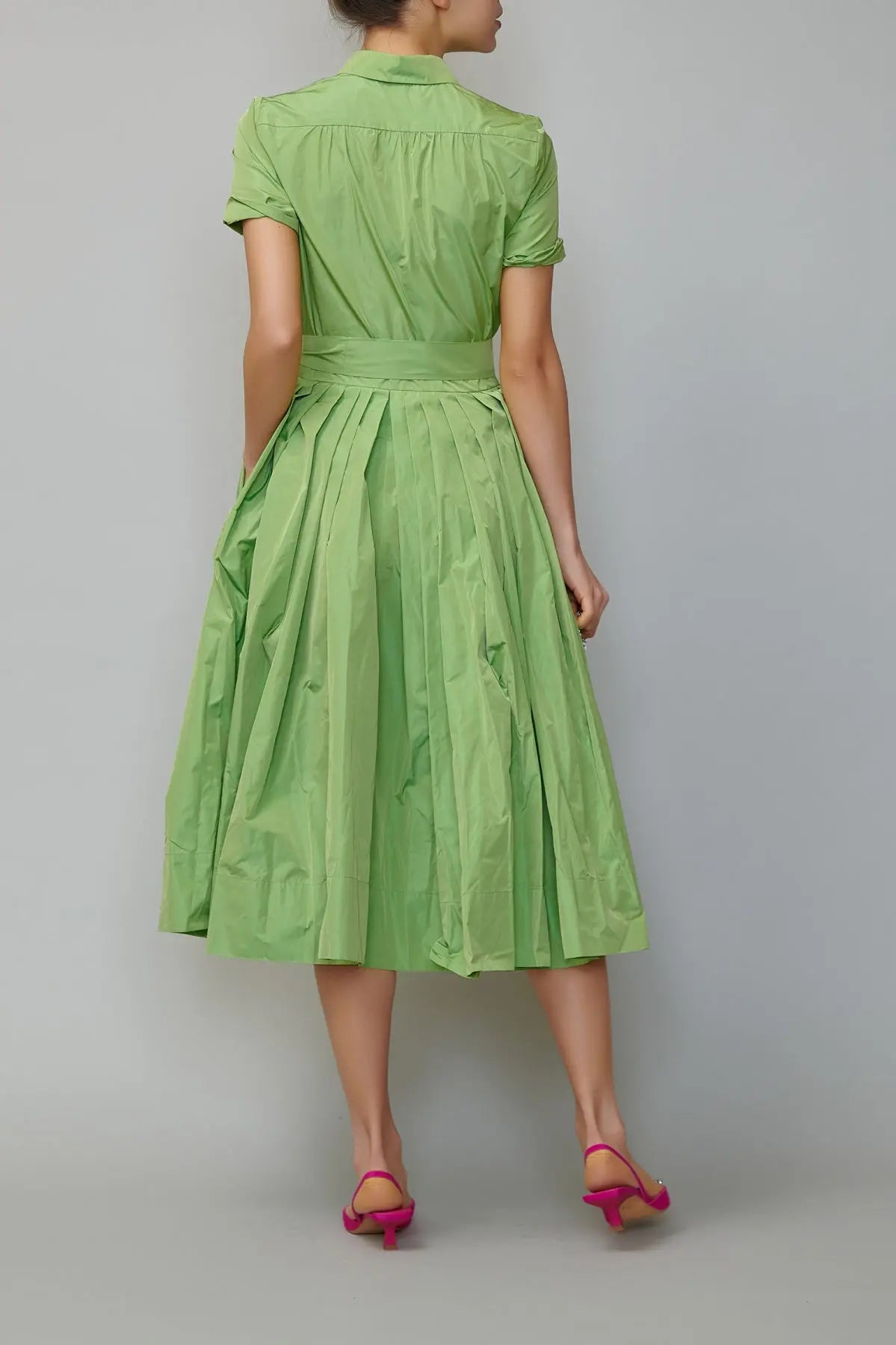 Rochie camasa din taffeta verde mar milla milla