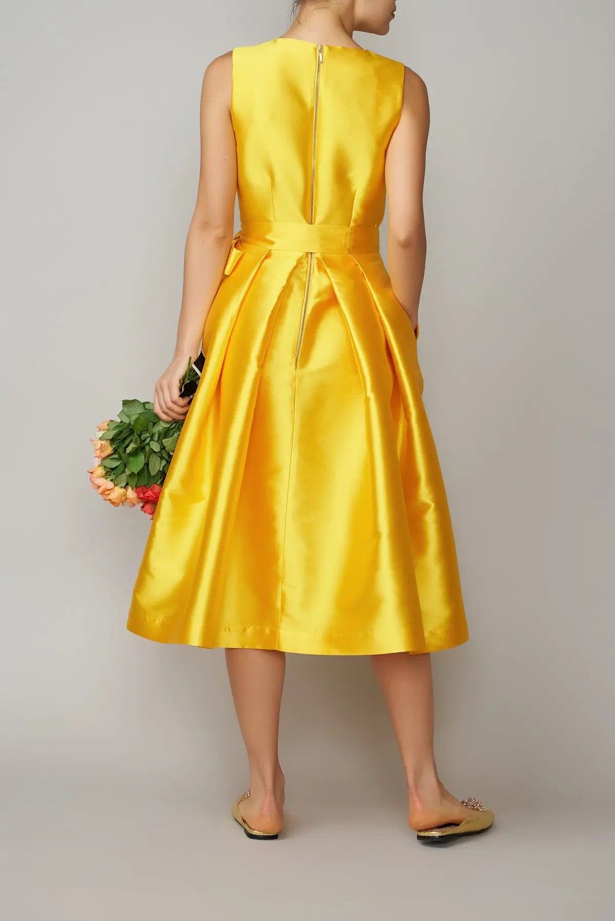 Rochie din mikado galben | MillaMilla