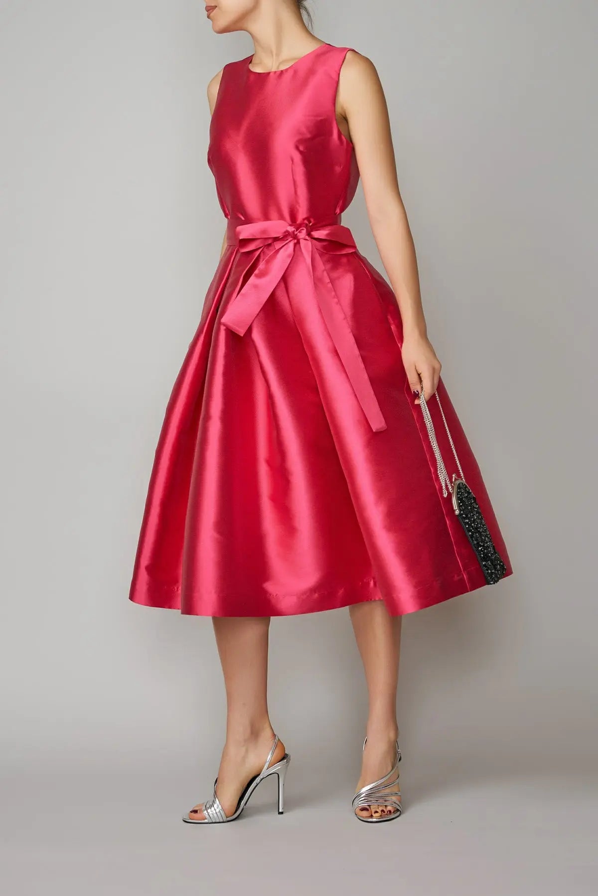 Rochie din mikado roz intens | MillaMilla