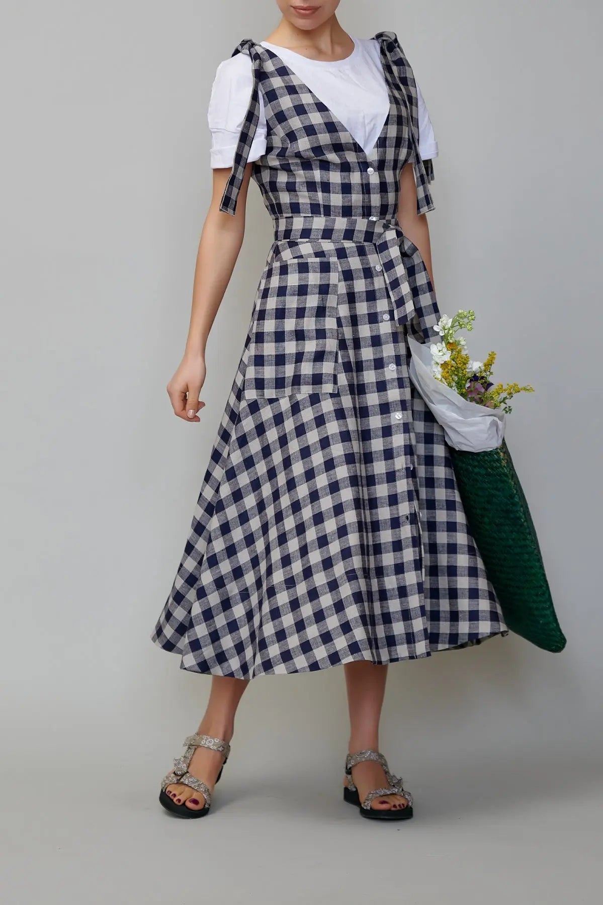 Sarafan din in în carouri bleumarin milla milla