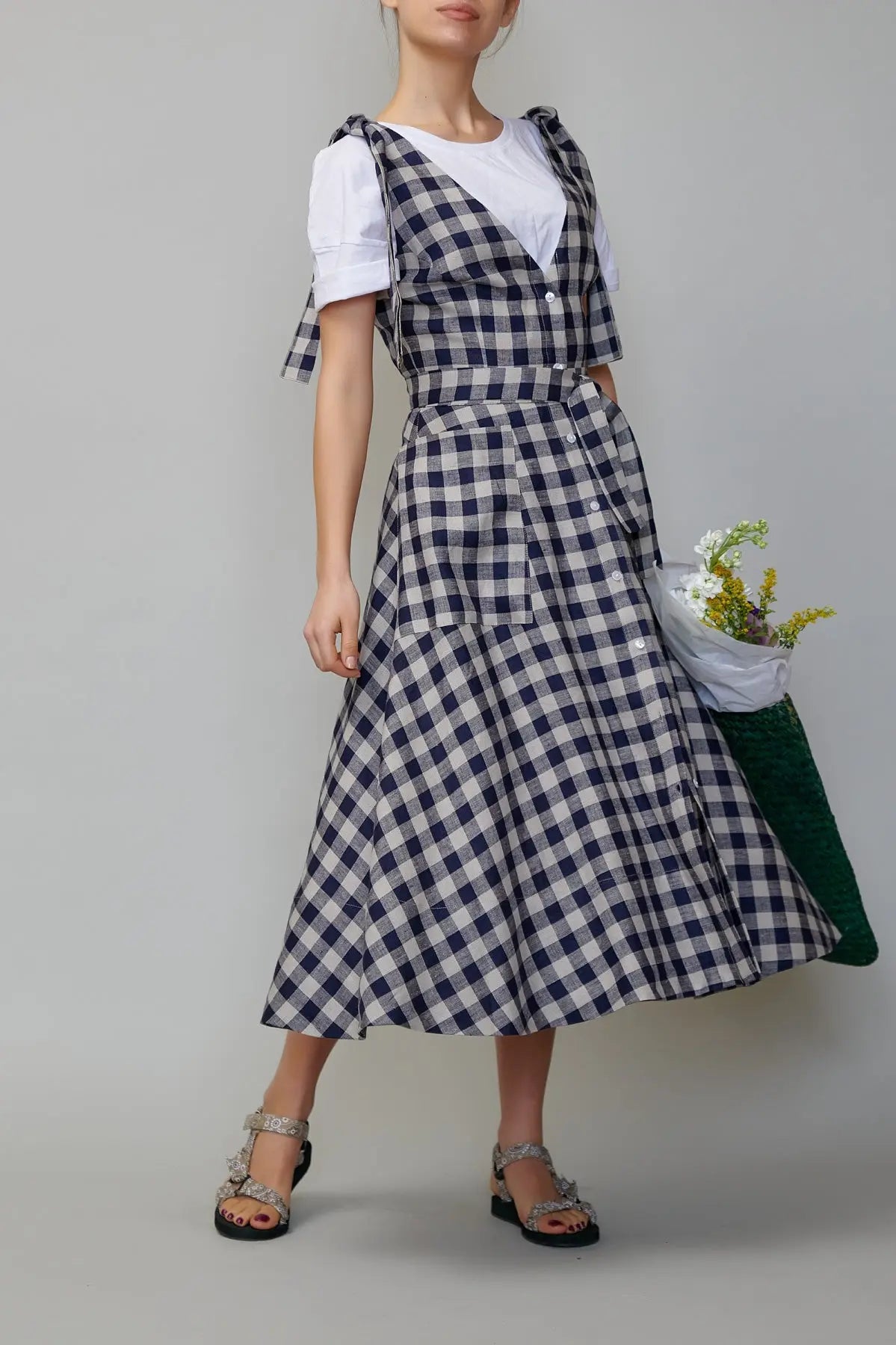 Sarafan din in în carouri bleumarin milla milla