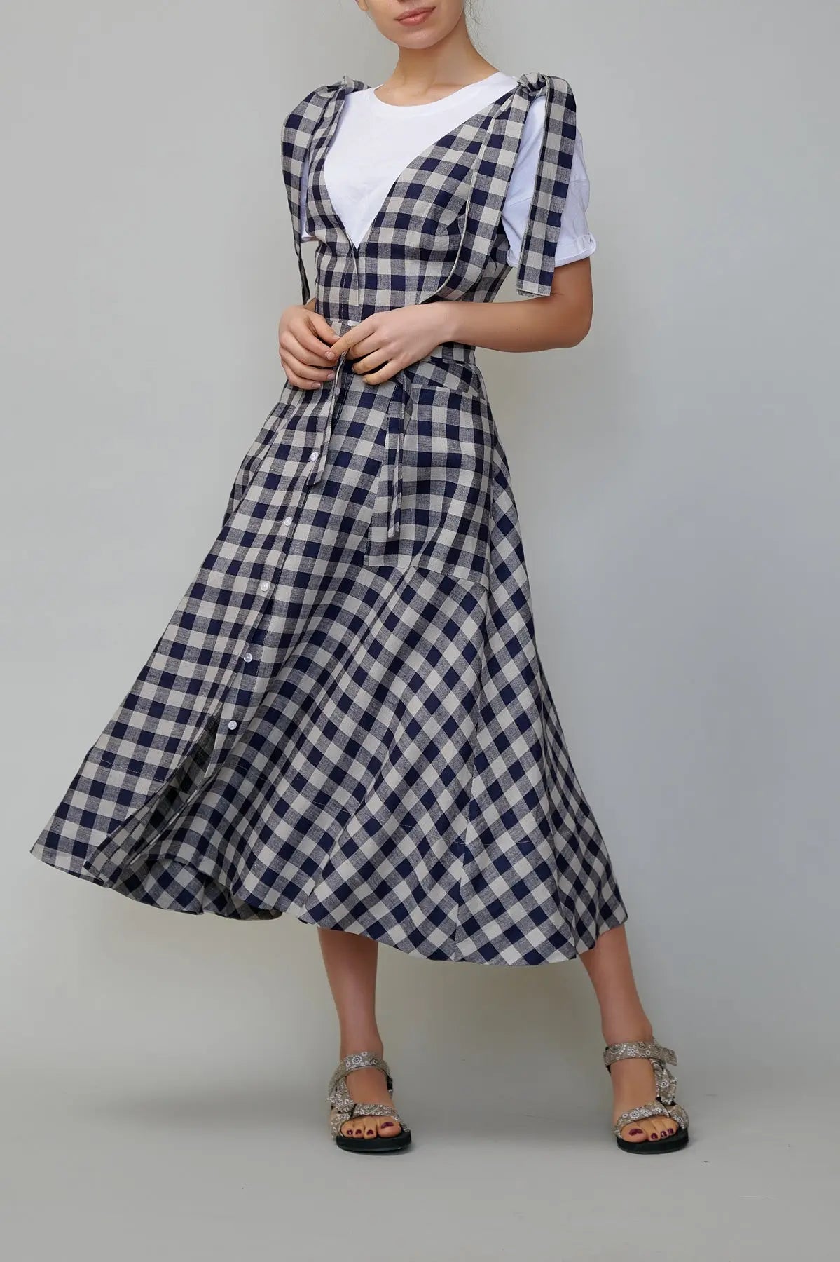 Sarafan din in în carouri bleumarin milla milla