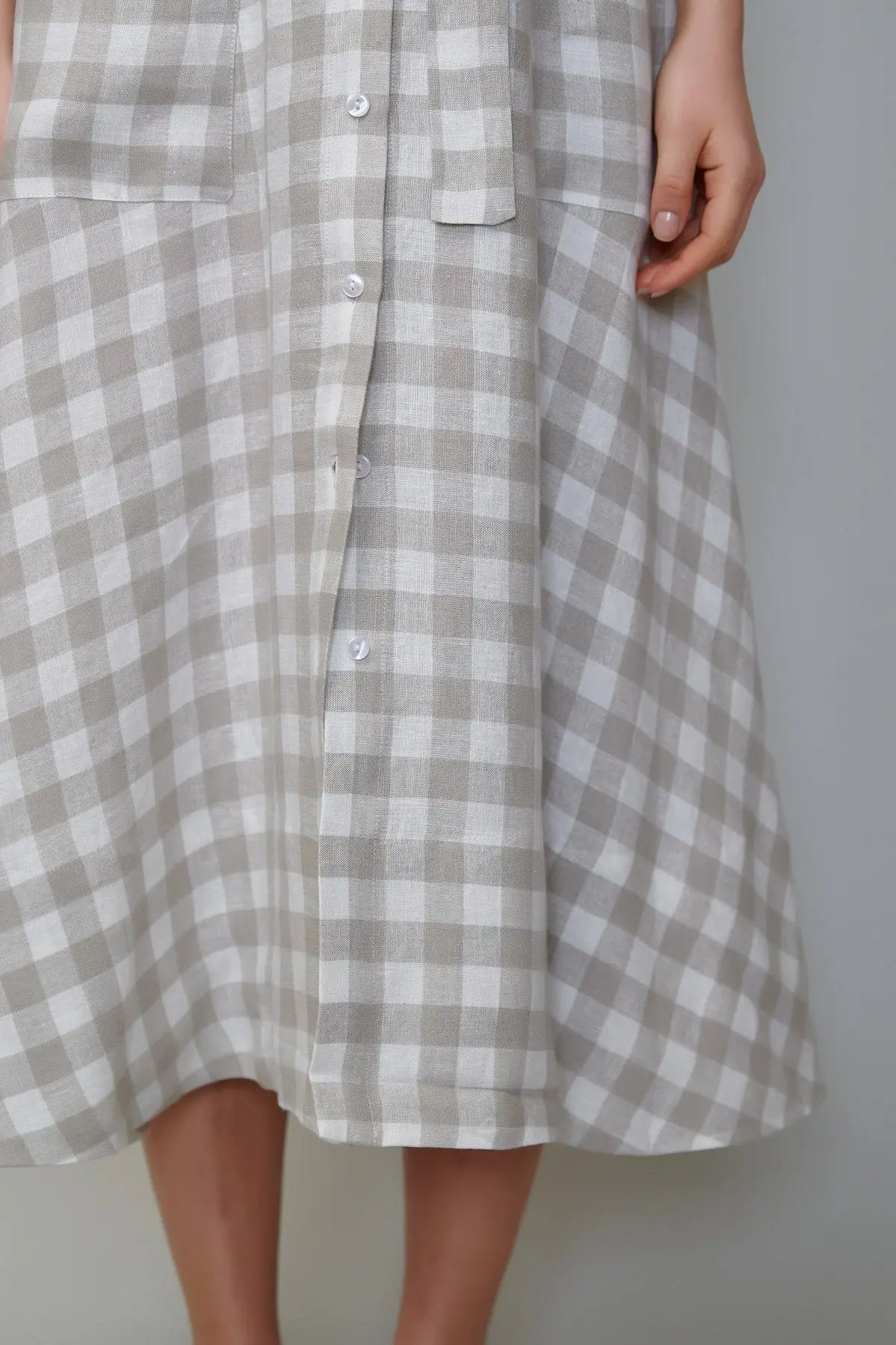 Sarafan din in în carouri gri natur milla milla