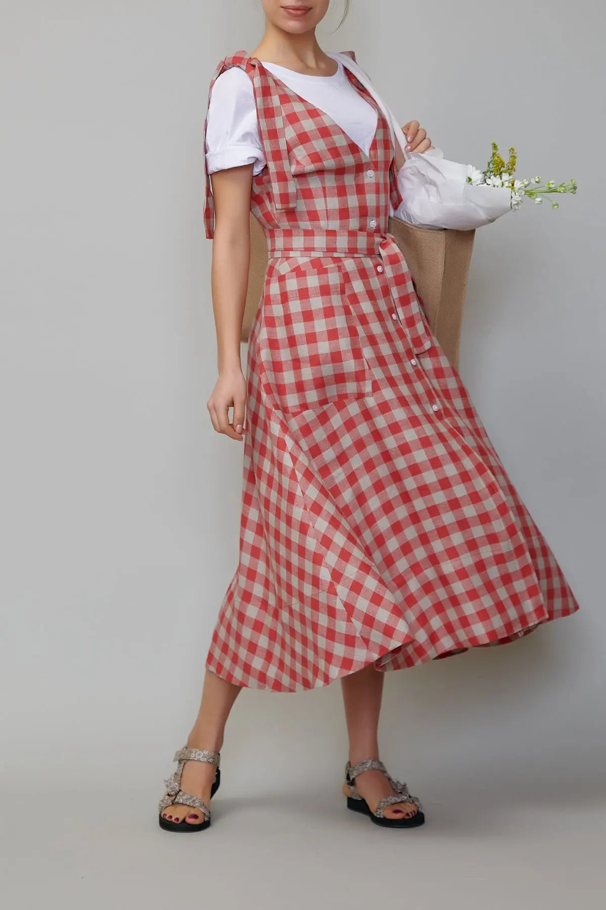 Sarafan din in în carouri rosii milla milla